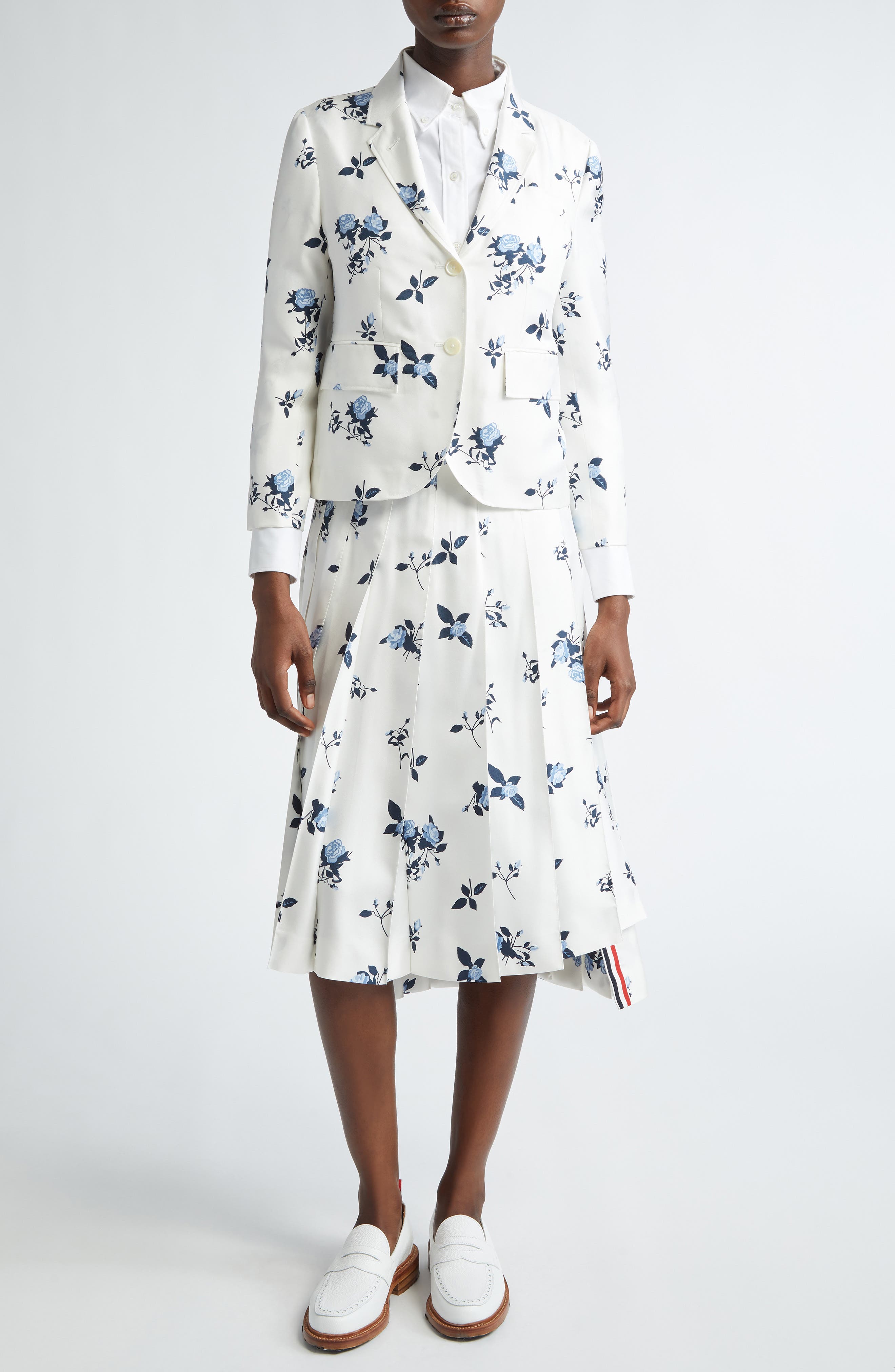 Rose Print Fit 3 Silk Twill Blazer - image 2