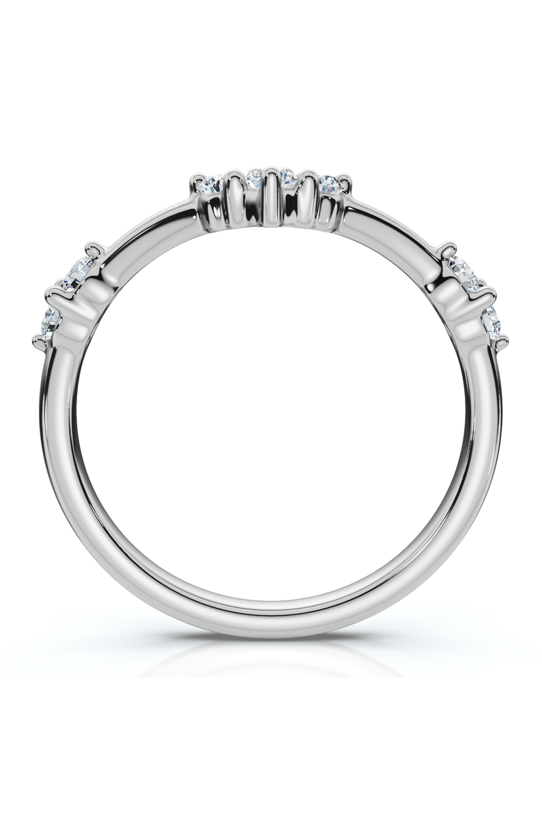 1/4Ct Diamond Diamond Guard Wedding Stack Ring 14k Gold or Platinum Lab Grown, Alternate, color, 14k White Gold