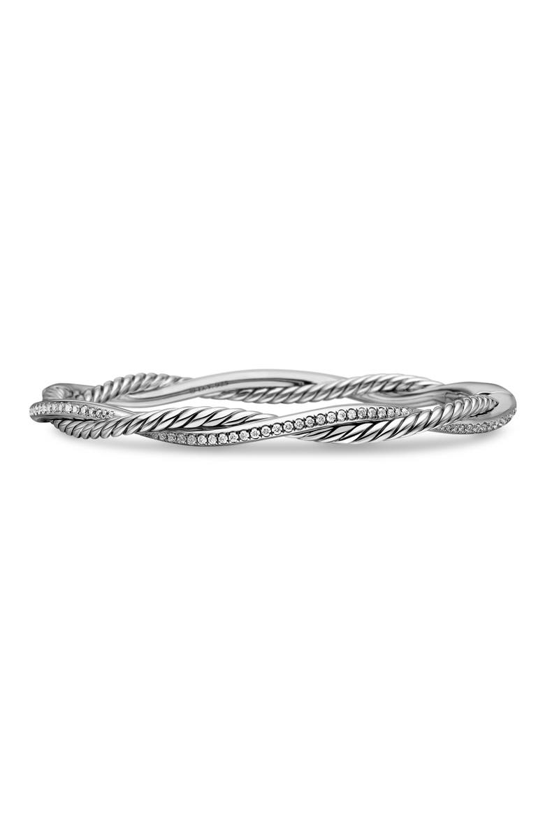 Petite Infinity Bracelet with Pavé Diamonds, Main, color, DIAMOND/ SILVER