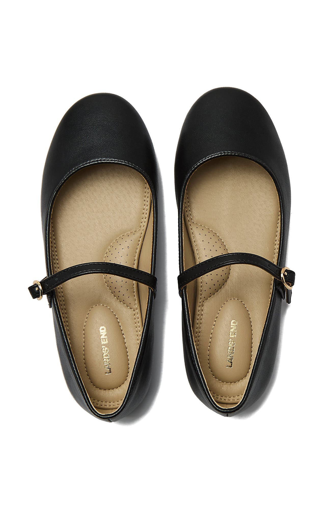 Lands' End Girls Classic Mary Jane Flats, Alternate, color, Black