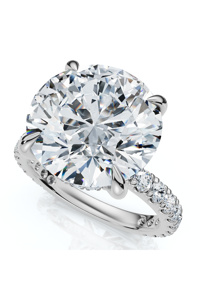 Certified 7Ct Diamond Hidden Halo Engagement Side Halo Ring Lab Grown, Alternate, color, 14k White Gold