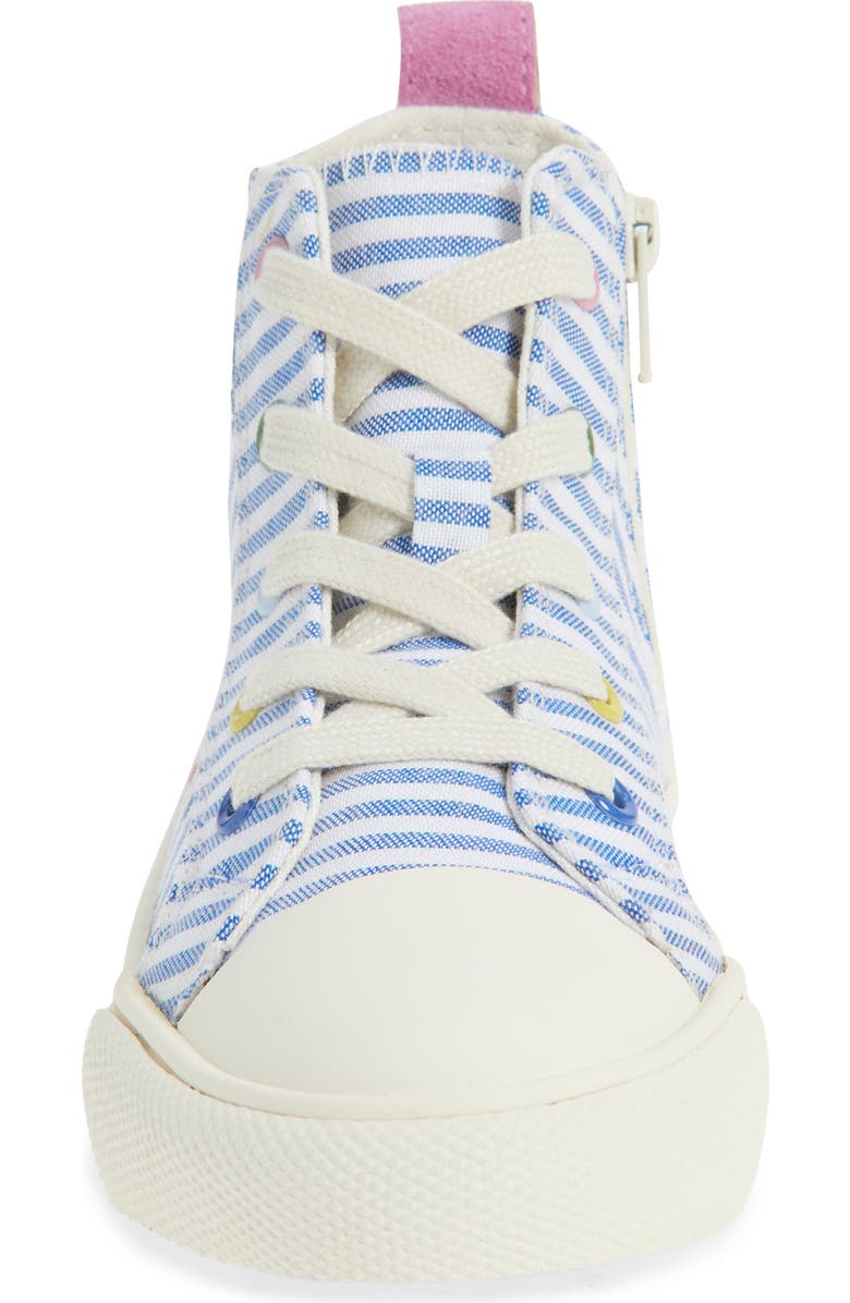 Mini Boden Kids' High Top Sneaker, Alternate, color, Stripe Patches