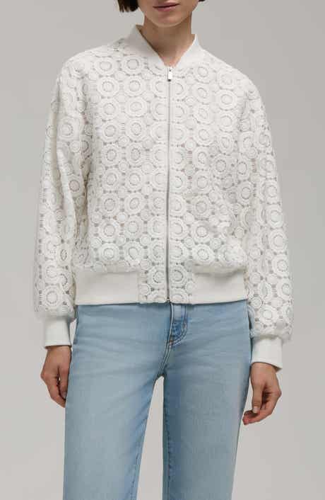 Hunter Cropped Crochet Bomber Jacket
