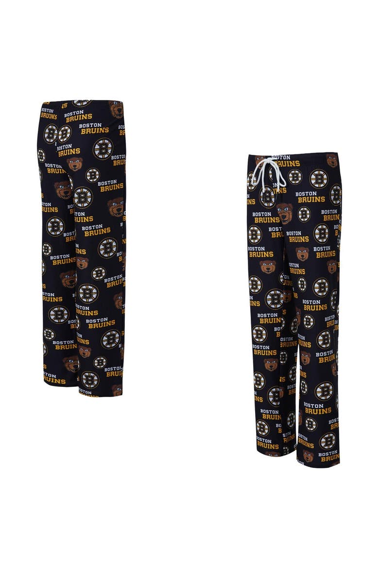 Women's Concepts Sport Black Boston Bruins Zest Allover Print Knit Pants, Alternate, color, Black