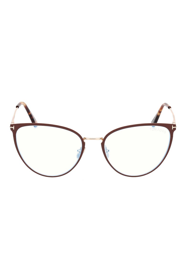 56mm Blue Light Blocking Glasses, Main, color, MATTE LIGHT BROWN