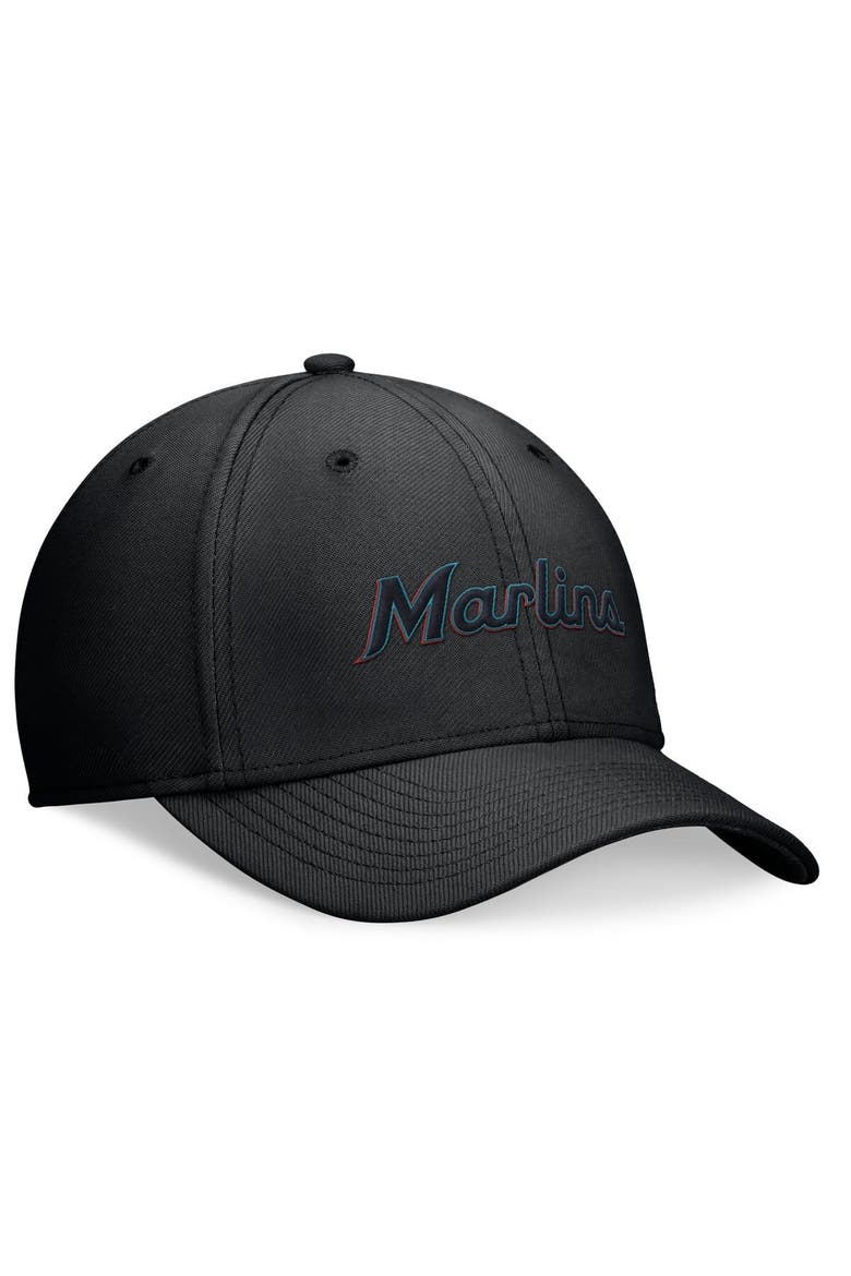 Men's Nike Black Miami Marlins Evergreen Performance Flex Hat, Alternate, color, Black