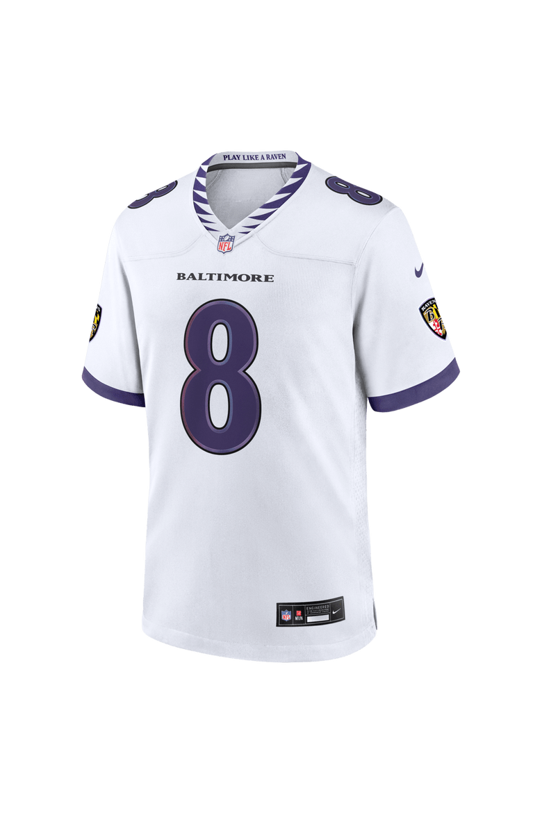 Men's Nike Lamar Jackson White Baltimore Ravens Game Jersey, Alternate, color, White