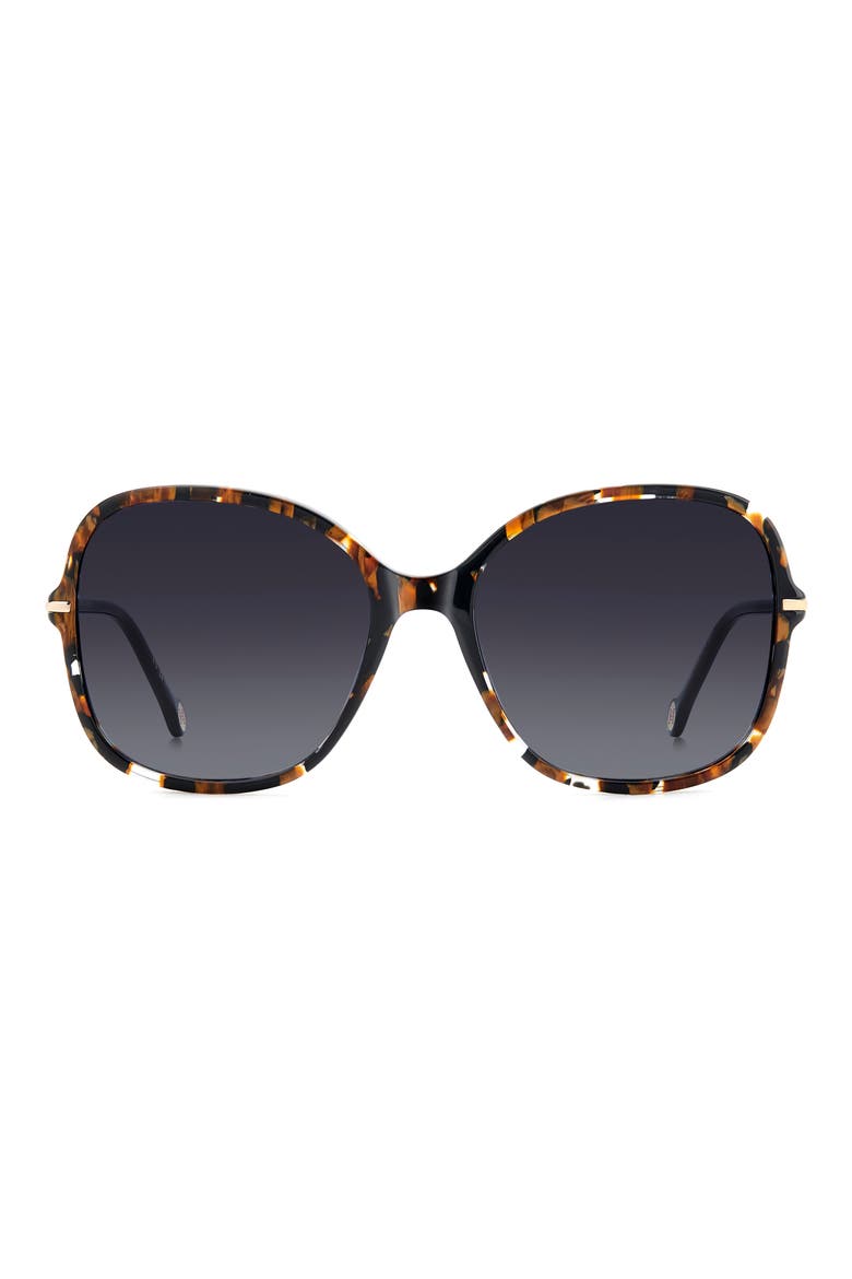 58mm Gradient Square Sunglasses, Main, color, BLACK HAVANA GOLD/ DARK GREY