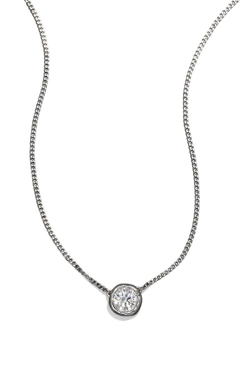 Asterales Solitaire Pendant Necklace, Main, color, SILVER