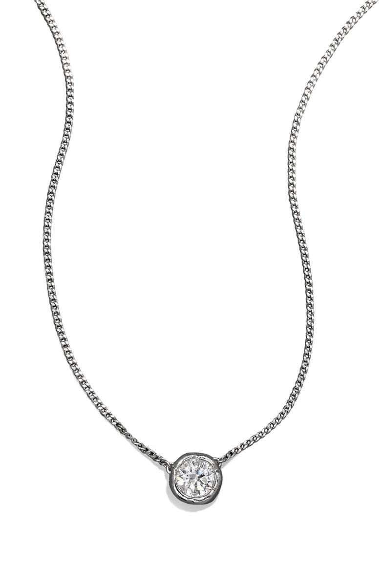 Alexis Bittar Asterales Solitaire Pendant Necklace, Main, color, Silver