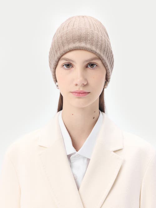 Gobi Mongolian Cashmere Cashmere Rib Knit Hat In Taupe