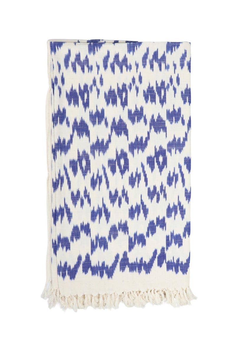 Throw Blanket in Ikat, Main, color, Blue