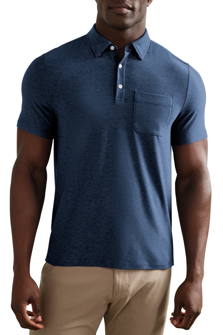WFH Knit Polo, Main, color, VINTAGE INDIGO/ SLATE BLUE