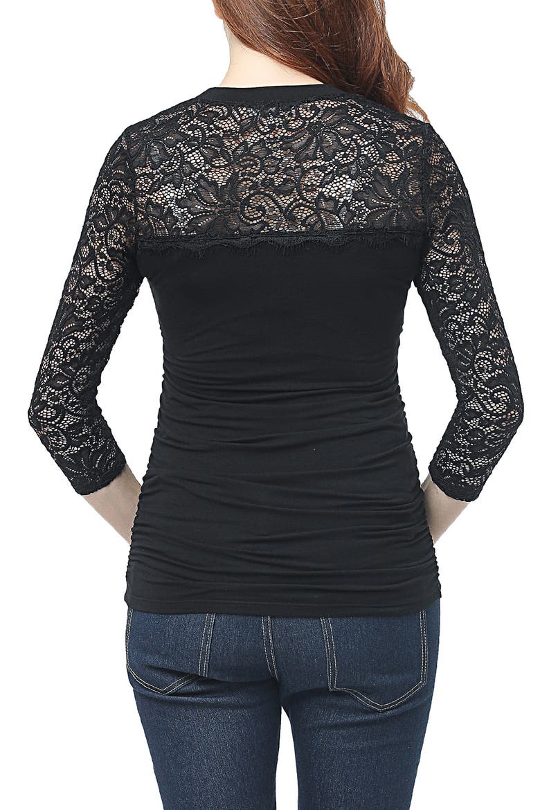 Rainey Ruched Maternity Top, Alternate, color, BLACK