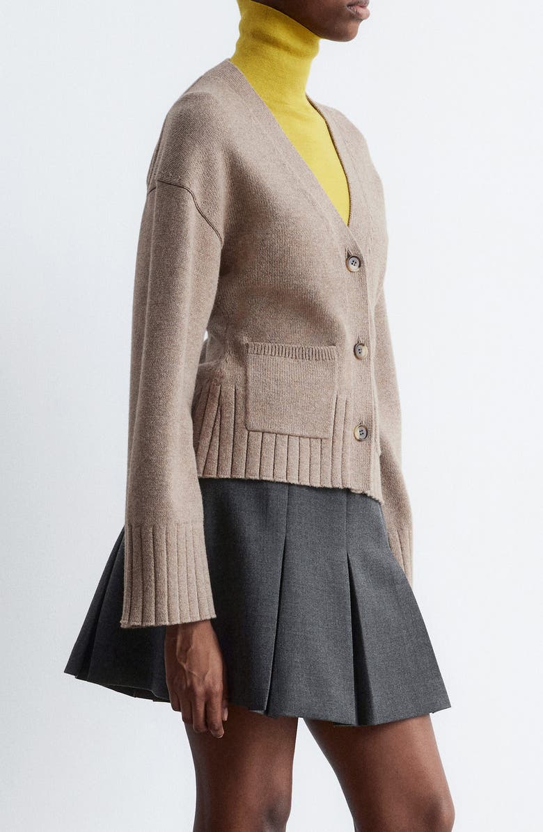 & Other Stories Cotton & Wool Cardigan, Alternate, color, Mole Dark