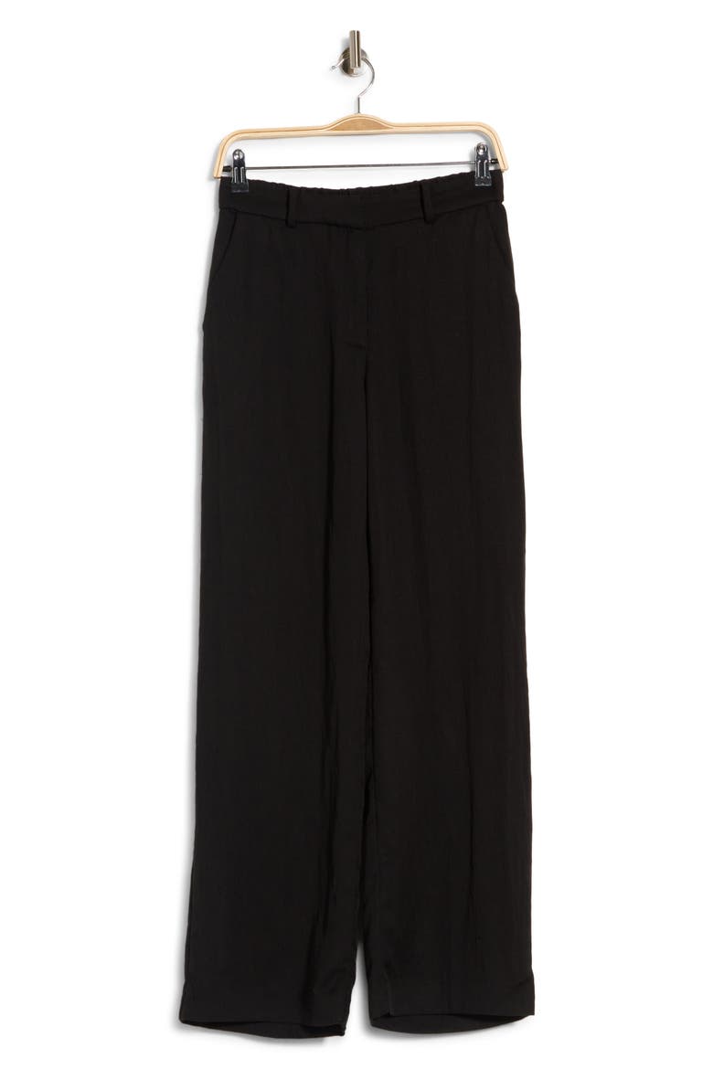 Pleated Wide Leg Pants, Alternate, color, BLACK