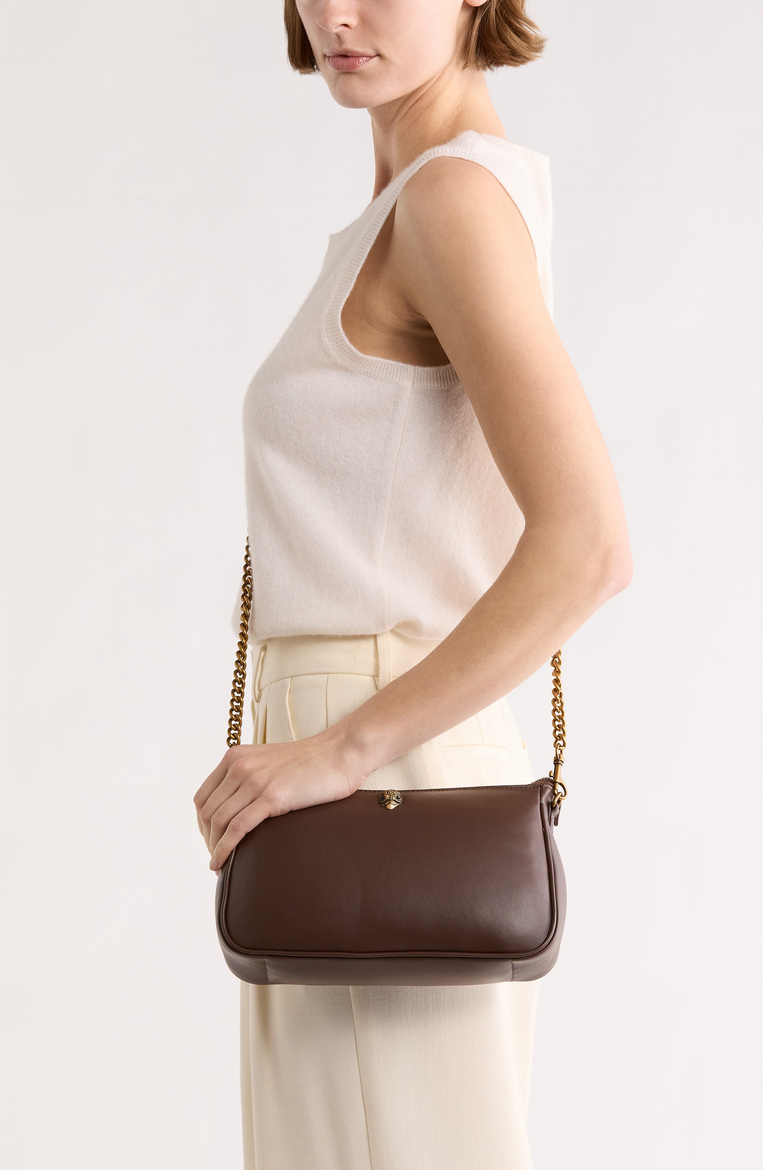 Kurt Geiger London Kew Pouch Crossbody Shoulder Bag, Alternate, color, Brown