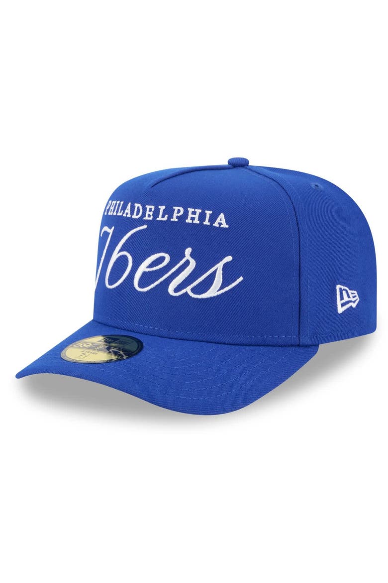 Men's New Era Royal Philadelphia 76ers 2025 NBA Draft A-Frame 59FIFTY Fitted Hat, Alternate, color, Royal