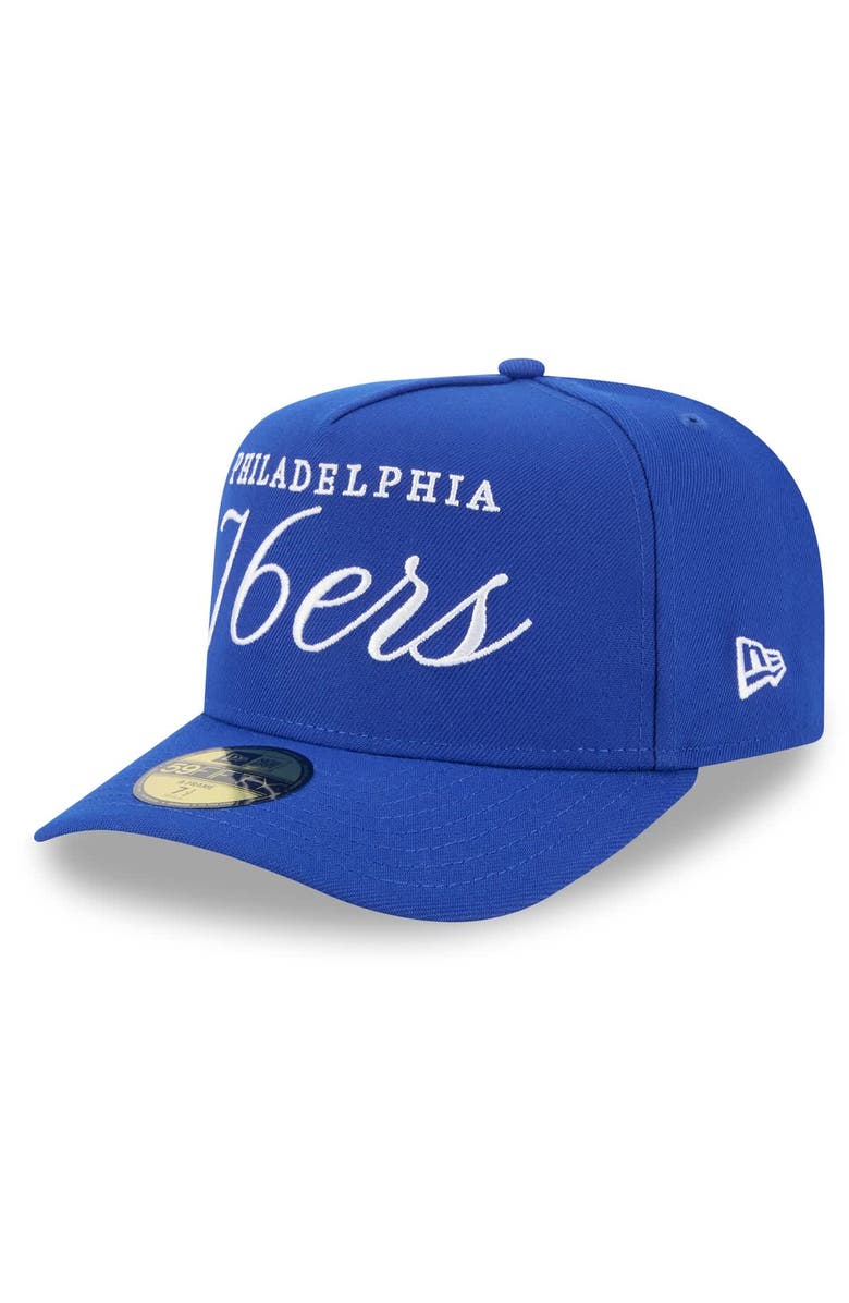 New Era Men's New Era Royal Philadelphia 76ers 2025 NBA Draft A-Frame 59FIFTY Fitted Hat, Alternate, color, Royal