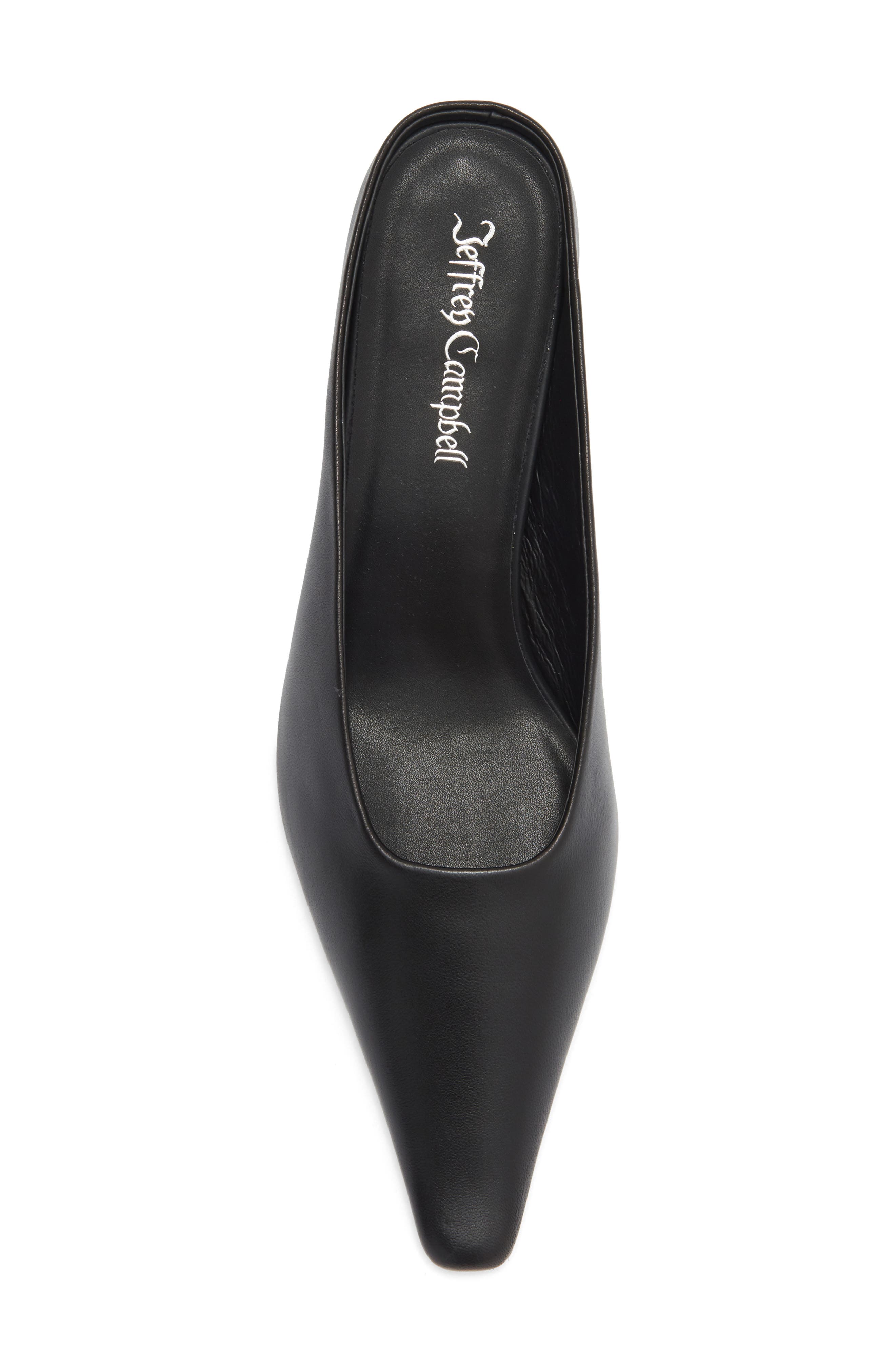 Murmur Leather Pointed Toe Mule, Alternate, color, BLACK