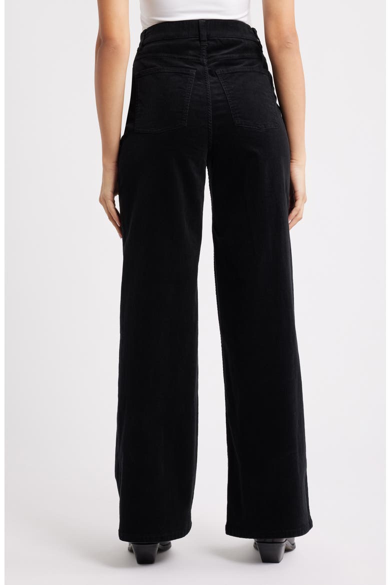 High Waist Wide Leg Corduroy Pants, Alternate, color, CLASSIC BLACK