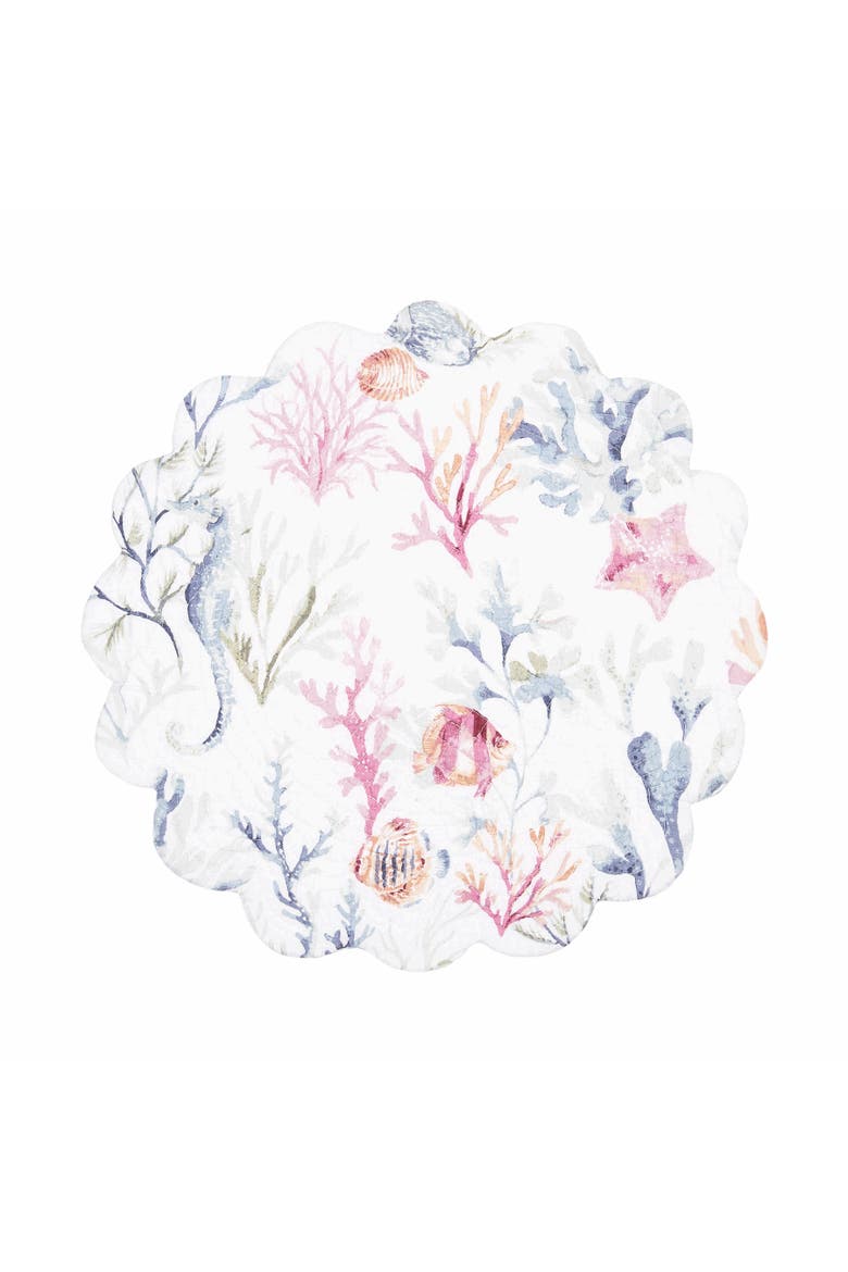 Nori Coral Round Placemats Set of 6, 17", Alternate, color, Blue