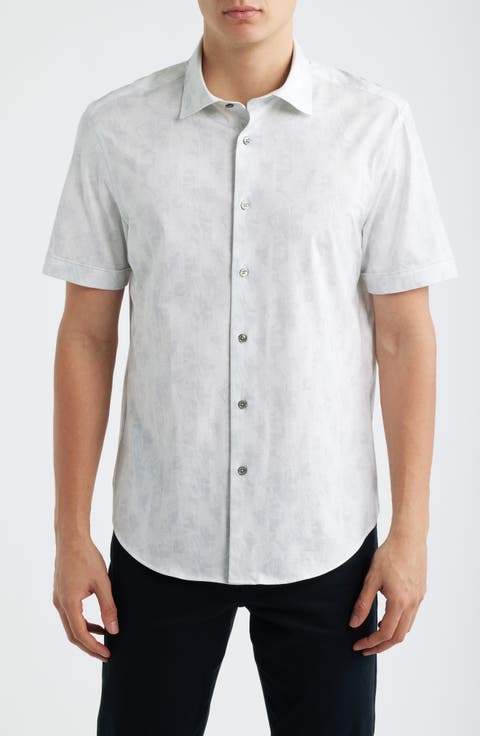 Miles OoohCotton® Printed Short Sleeve Button-Up Shirt