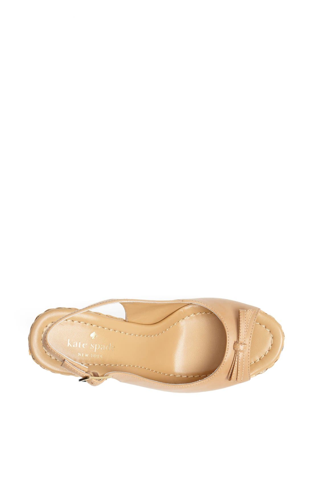 'della' wedge sandal, Alternate, color, NATURAL SHINE CALF