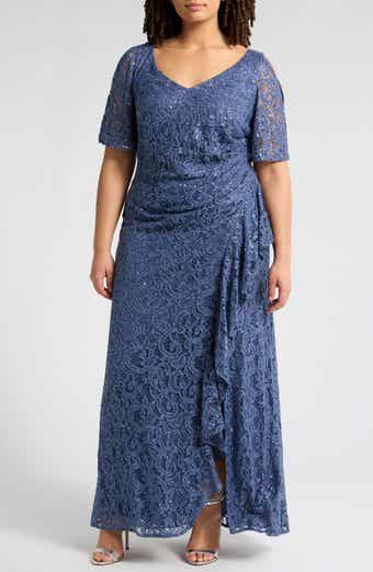 Alex Evenings Stretch Sequin Lace Gown