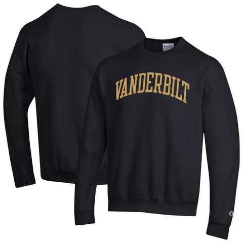 Men's Champion  Black Vanderbilt Commodores Basic Arch Fleece Pullover Sweatshirt