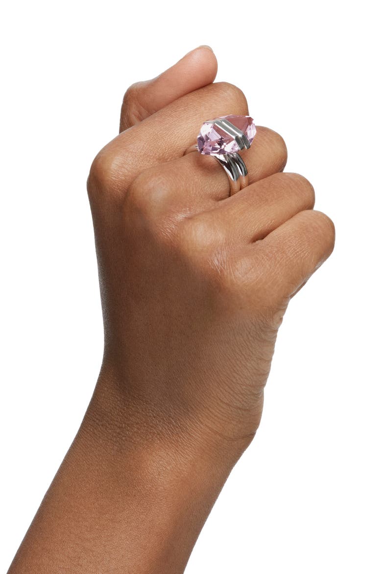 Lucent Set of 2 Stacking Rings, Alternate, color, ROSALINE SILVER
