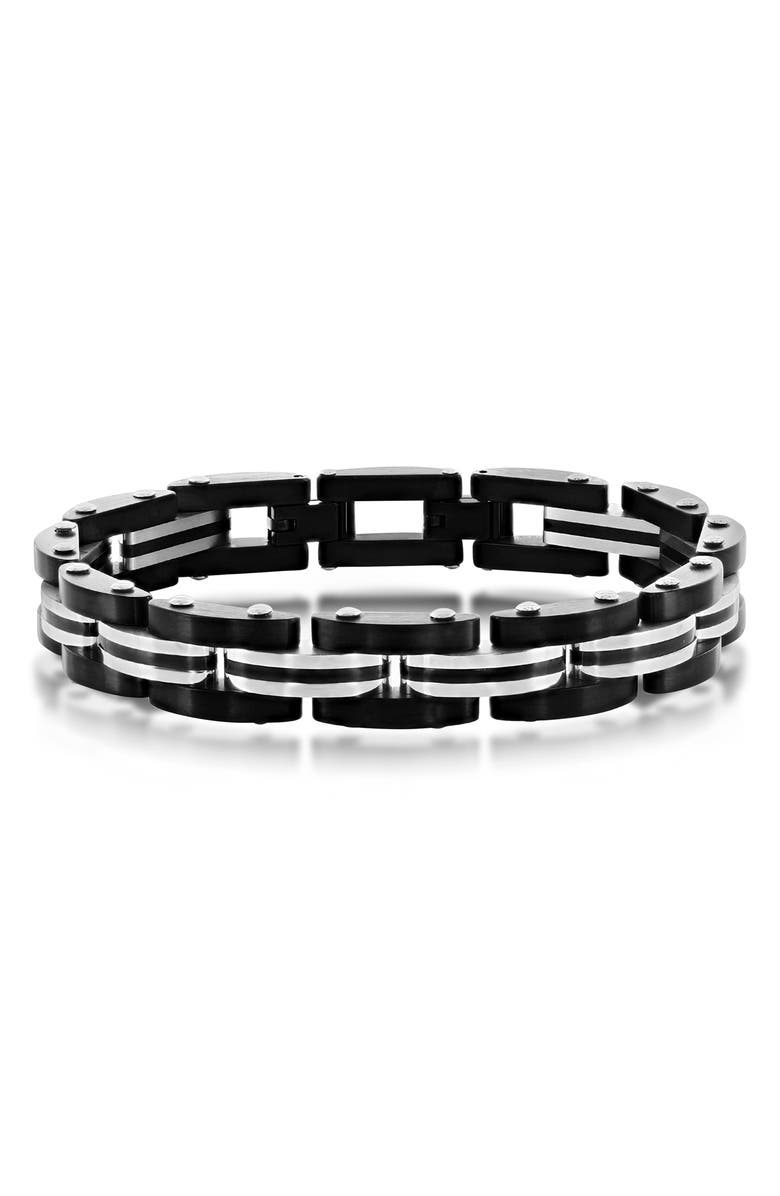 BLACKJACK Men's Two-Tone Stripe Bracelet, Main, color,