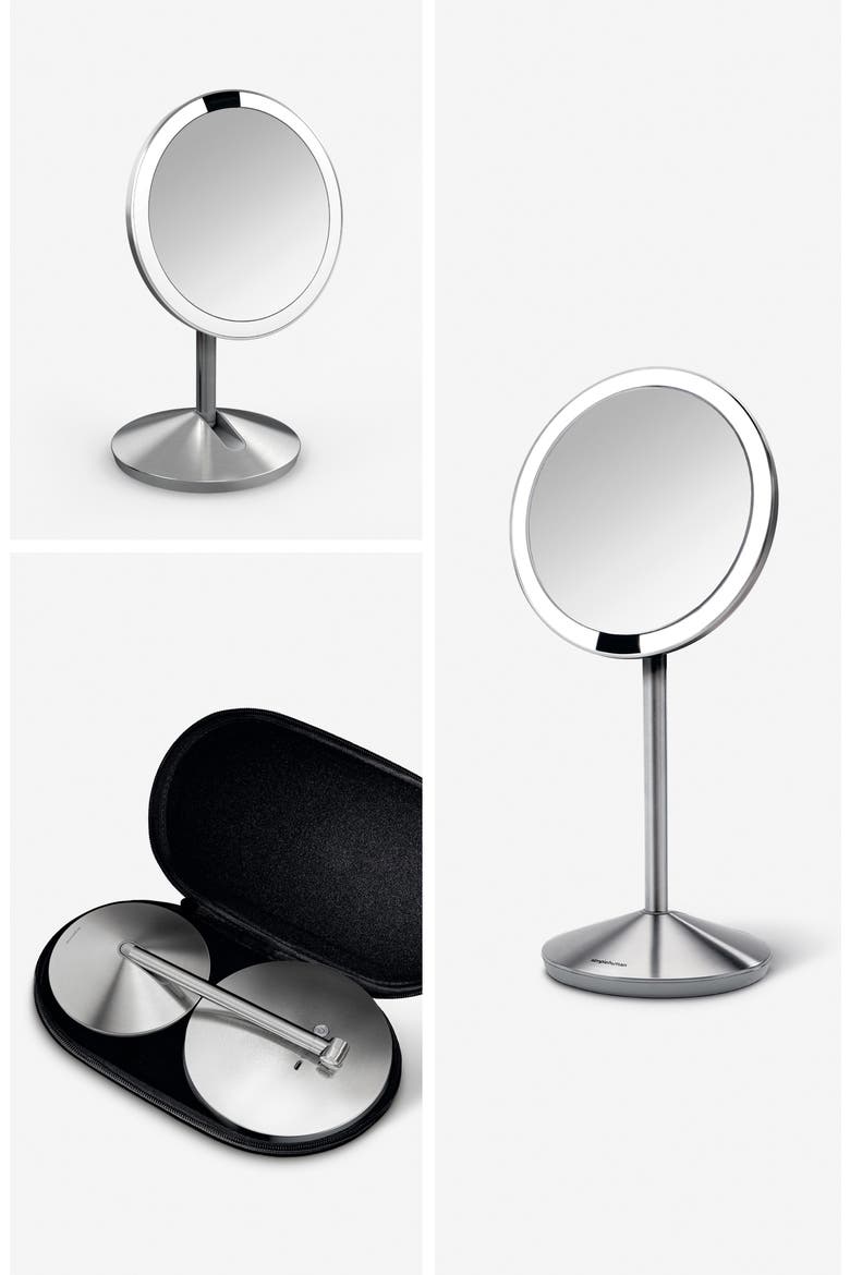 5-Inch Mini Countertop Sensor Makeup Mirror, Alternate, color, SILVER