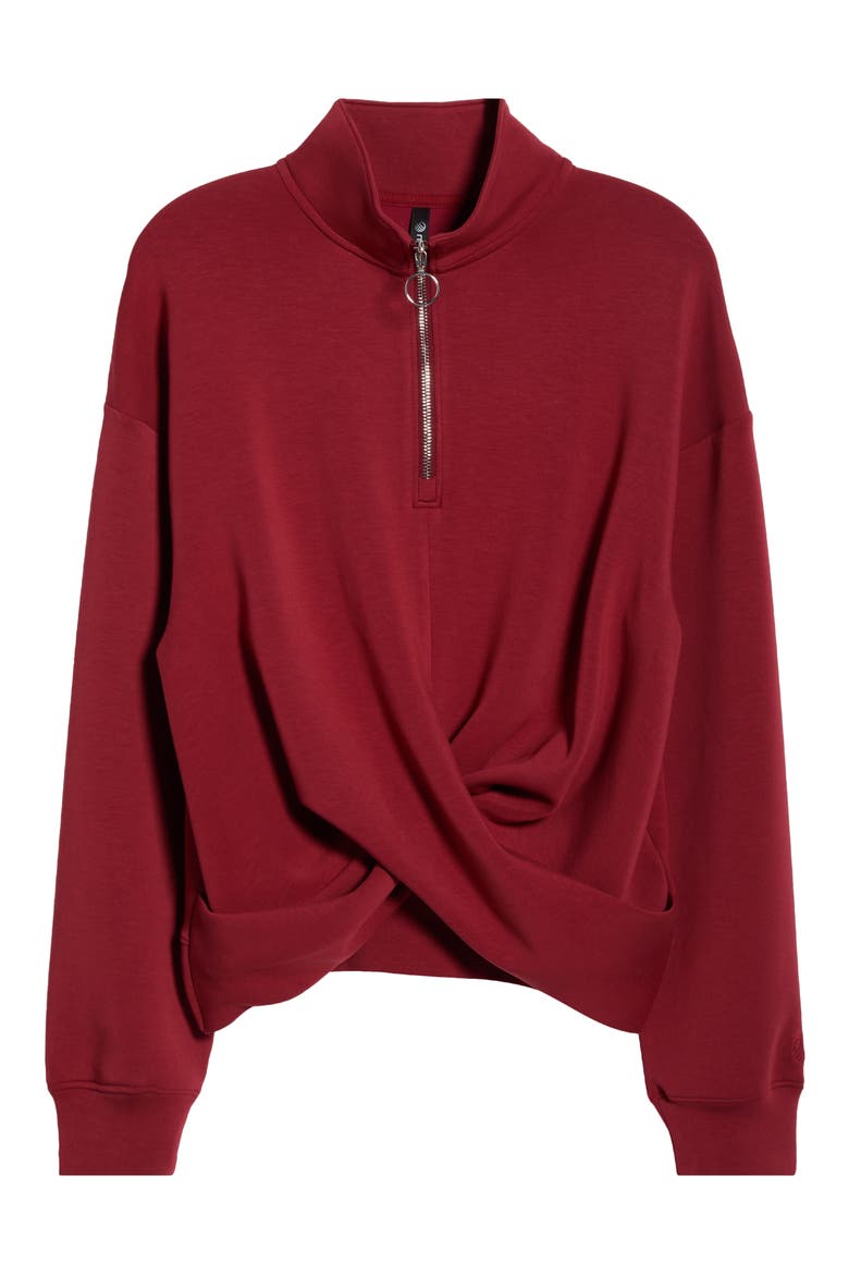 Dreamweave Crossover Quarter Zip, Alternate, color, MERLOT