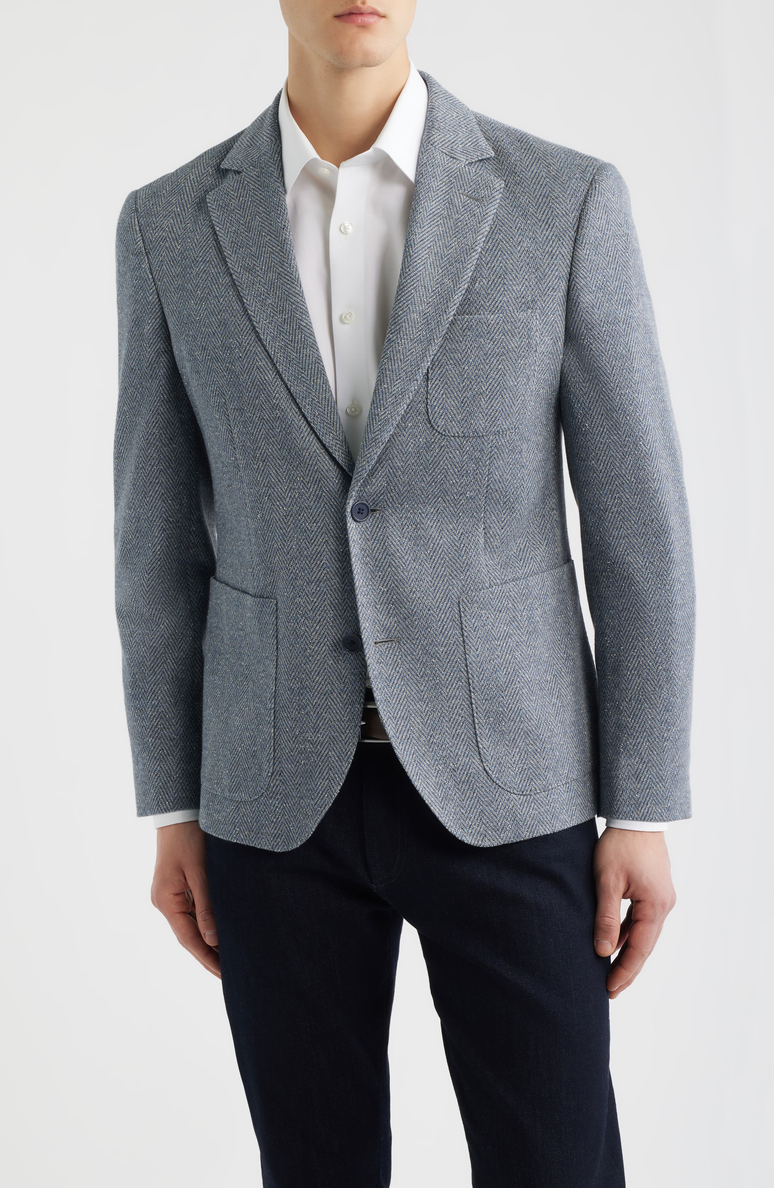 selected GREY OSCAR HERRINGBONE