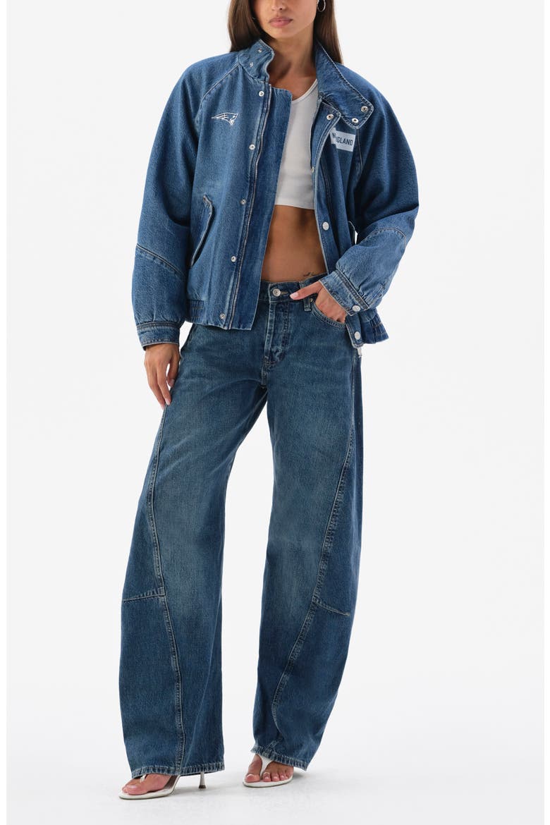 Oversized Denim Jacket, Alternate, color, EAGLES