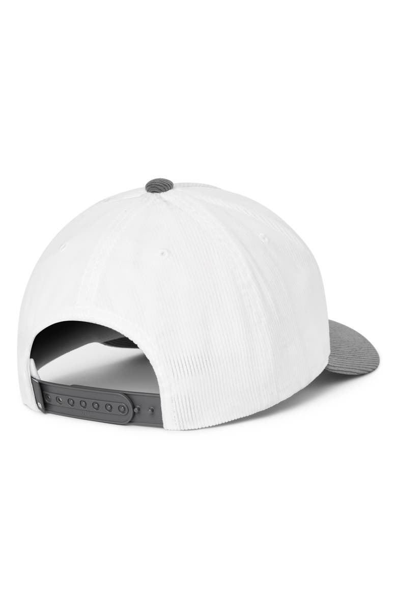 TravisMathew Bike Tour Corduroy Snapback Baseball Hat, Alternate, color, White