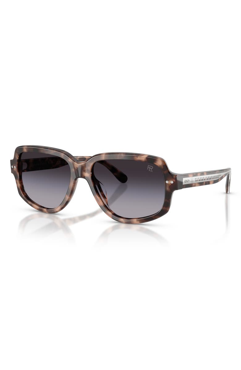 Ralph Lauren 57mm Gradient Irregular Sunglasses, Alternate, color, Brown Pink Havana Bio / Grey
