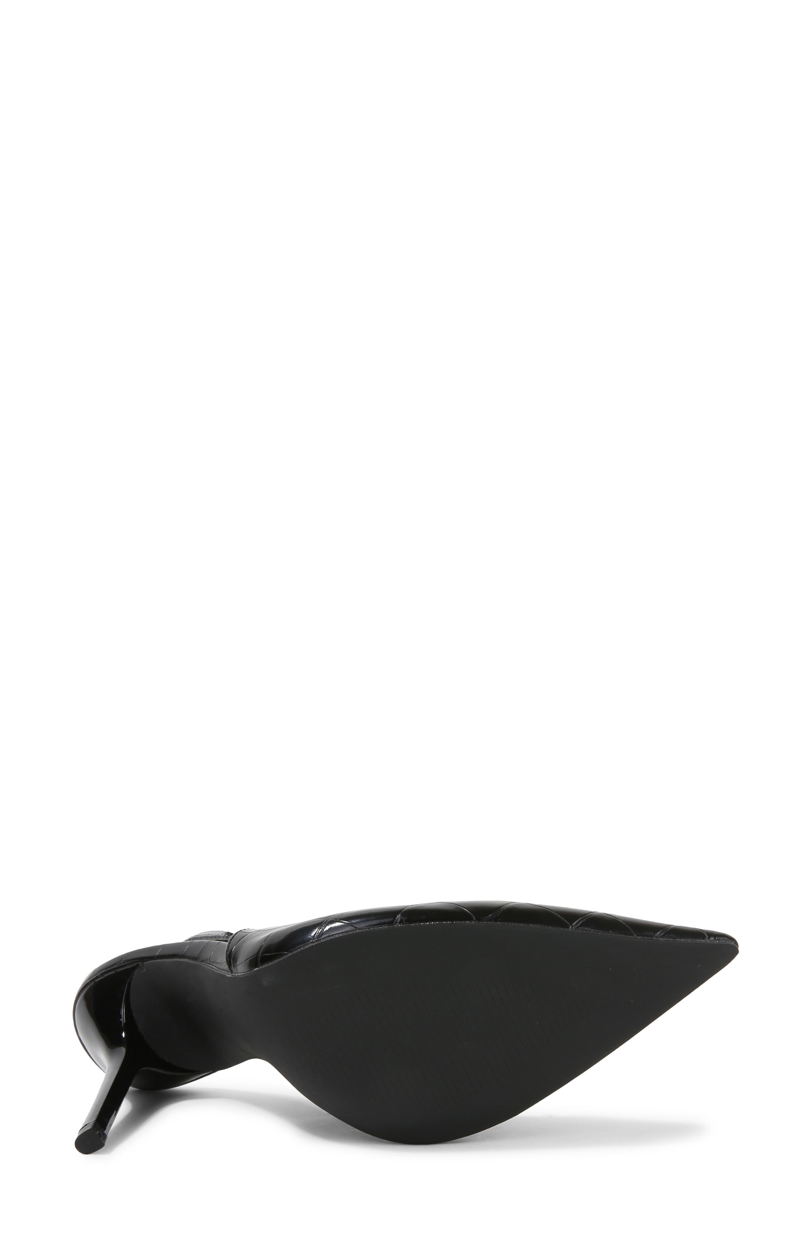 Carmine Croc Embossed Faux Leather Slingback Pump, Alternate, color, BLACK