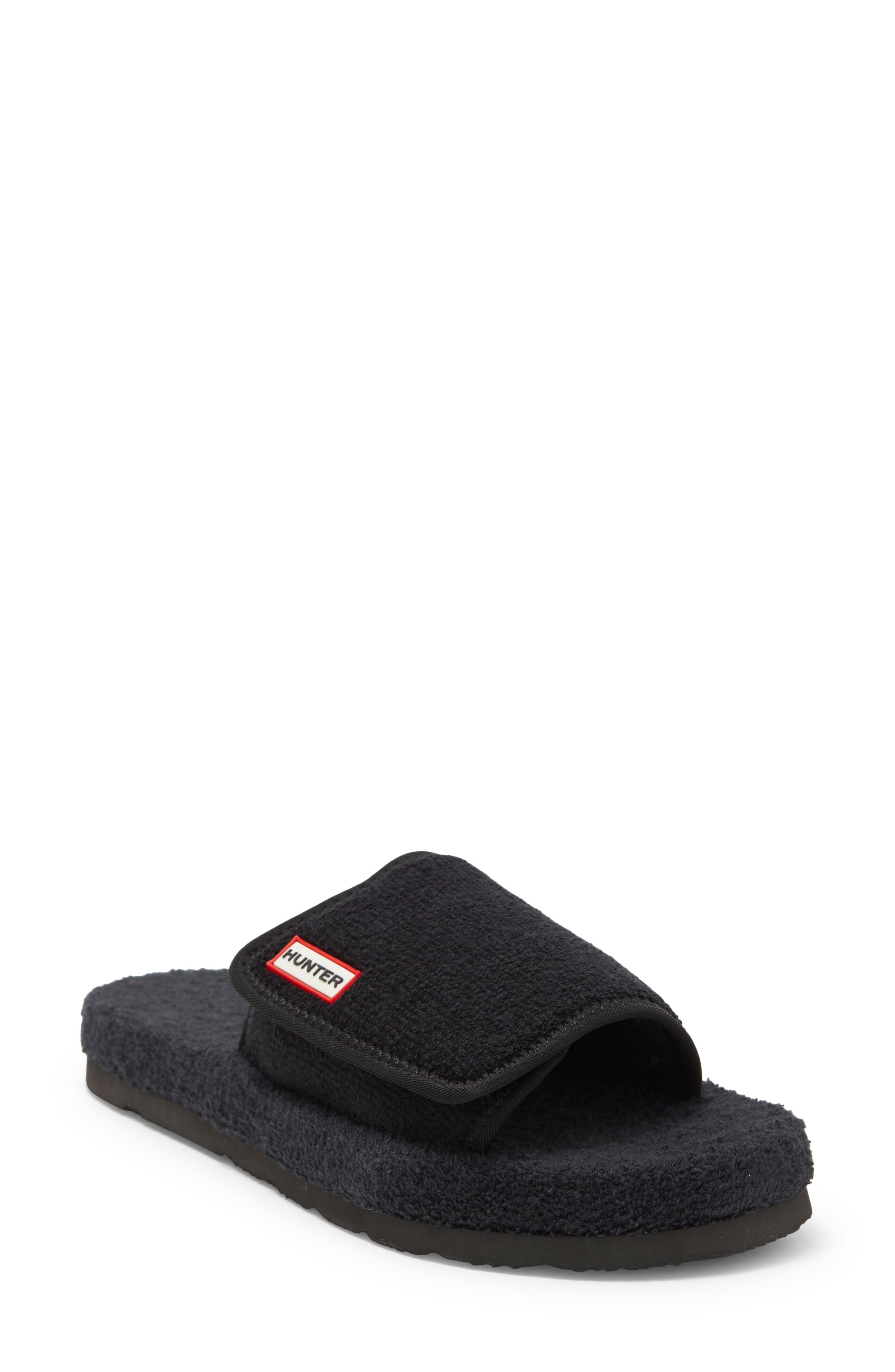 Hunter Terry Toweling Beach Slide Sandal, Main, color, 