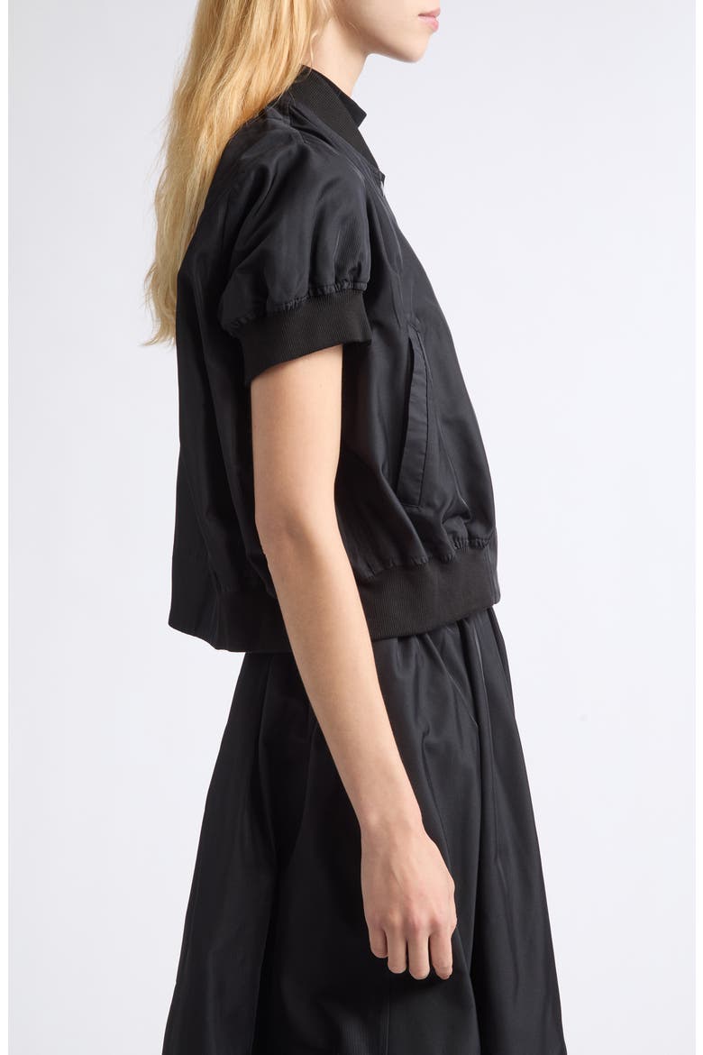 Snap Bomber Shirt, Alternate, color, BLACK