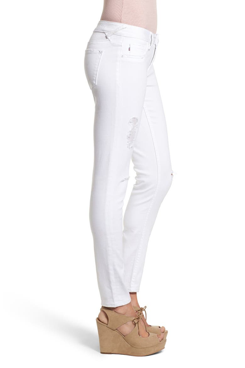 Distressed Skinny Jeans, Alternate, color, WHITE