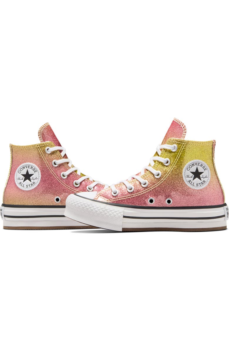 Converse Kids' Chuck Taylor<sup>®</sup> All Star<sup>®</sup> EVA Lift High Top Glitter Platform Sneaker, Alternate, color,