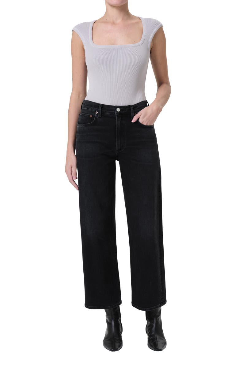 AGOLDE Ren High Waist Wide Leg Jeans, Alternate, color, Hush