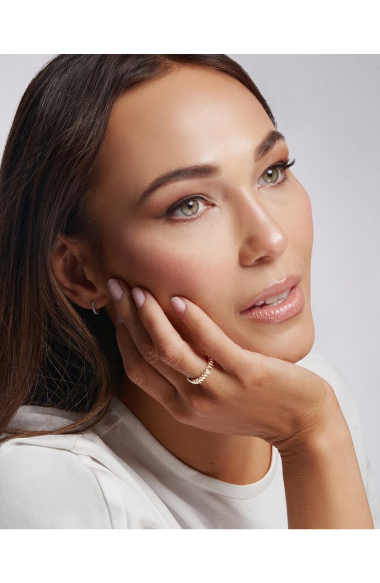 ZARUX Textured Gold Eternity Band with Diamond Accents, Alternate, color, Yellow Gold