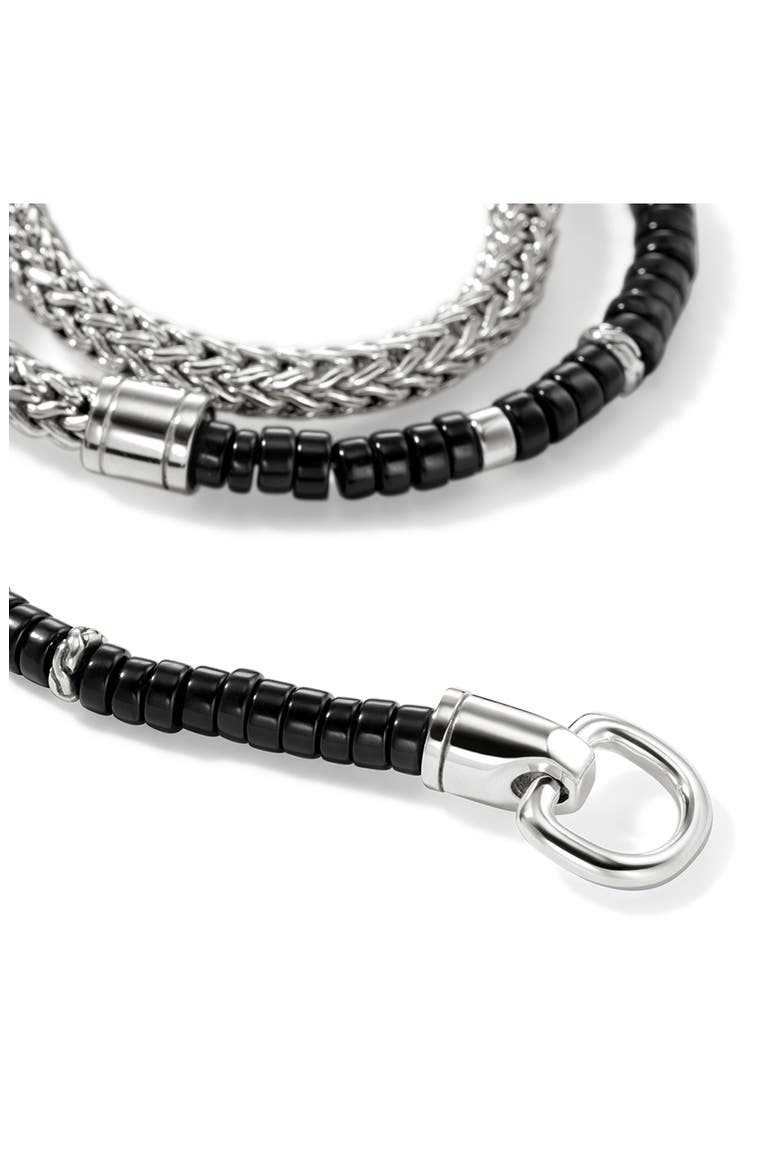 Heishi Chain Wrap Bracelet, Sterling silver, Gemstones, 4.5mm, Alternate, color, SILVER