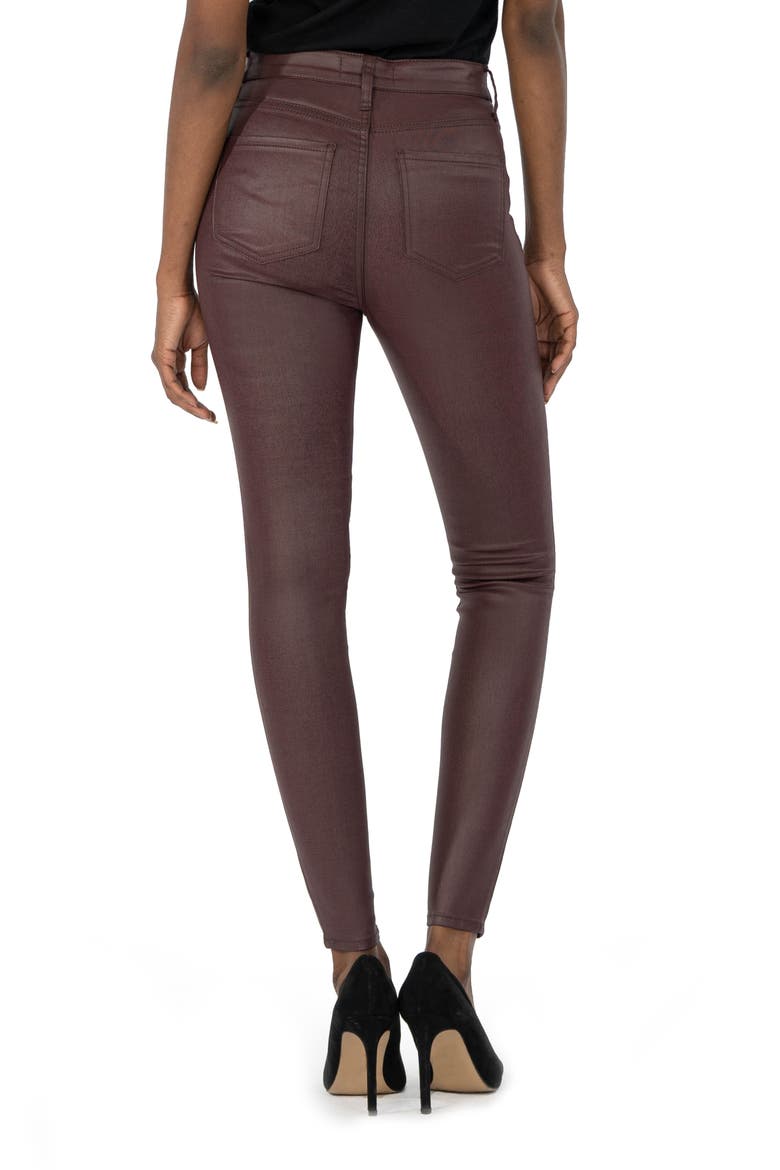Mia High Waist Coated Skinny Jeans, Alternate, color, BORDEAUX