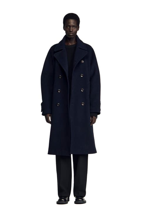 Double-breasted wool coat