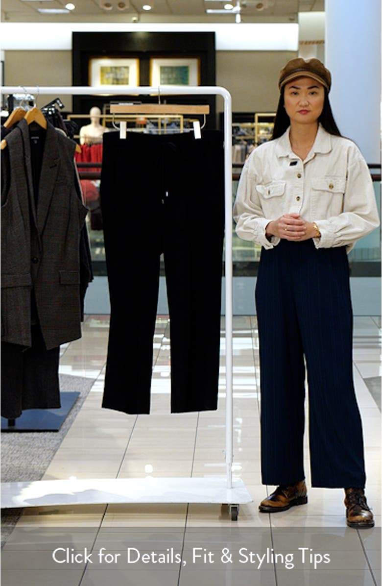 'Ab'Leisure Drawstring High Waist Wide Leg Ponte Pants, sales video thumbnail