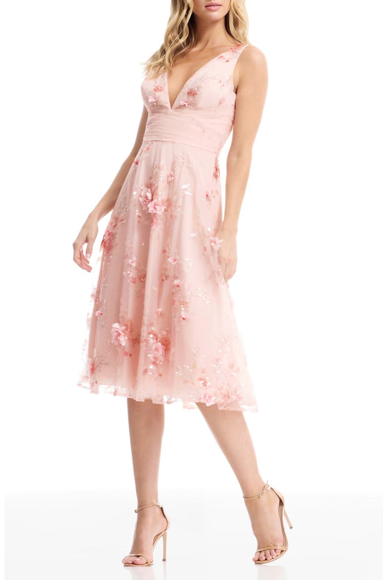Posie Sleeveless Fit & Flare Cocktail Dress, Alternate, color, BLUSH MULTI